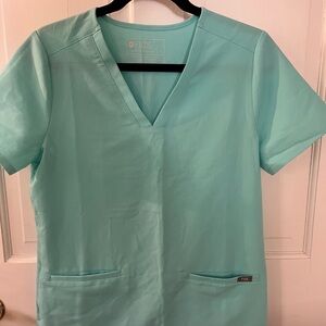Figs Aqua Scrub Top and pants